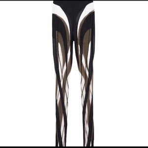 Mugler women black/mesh leggings